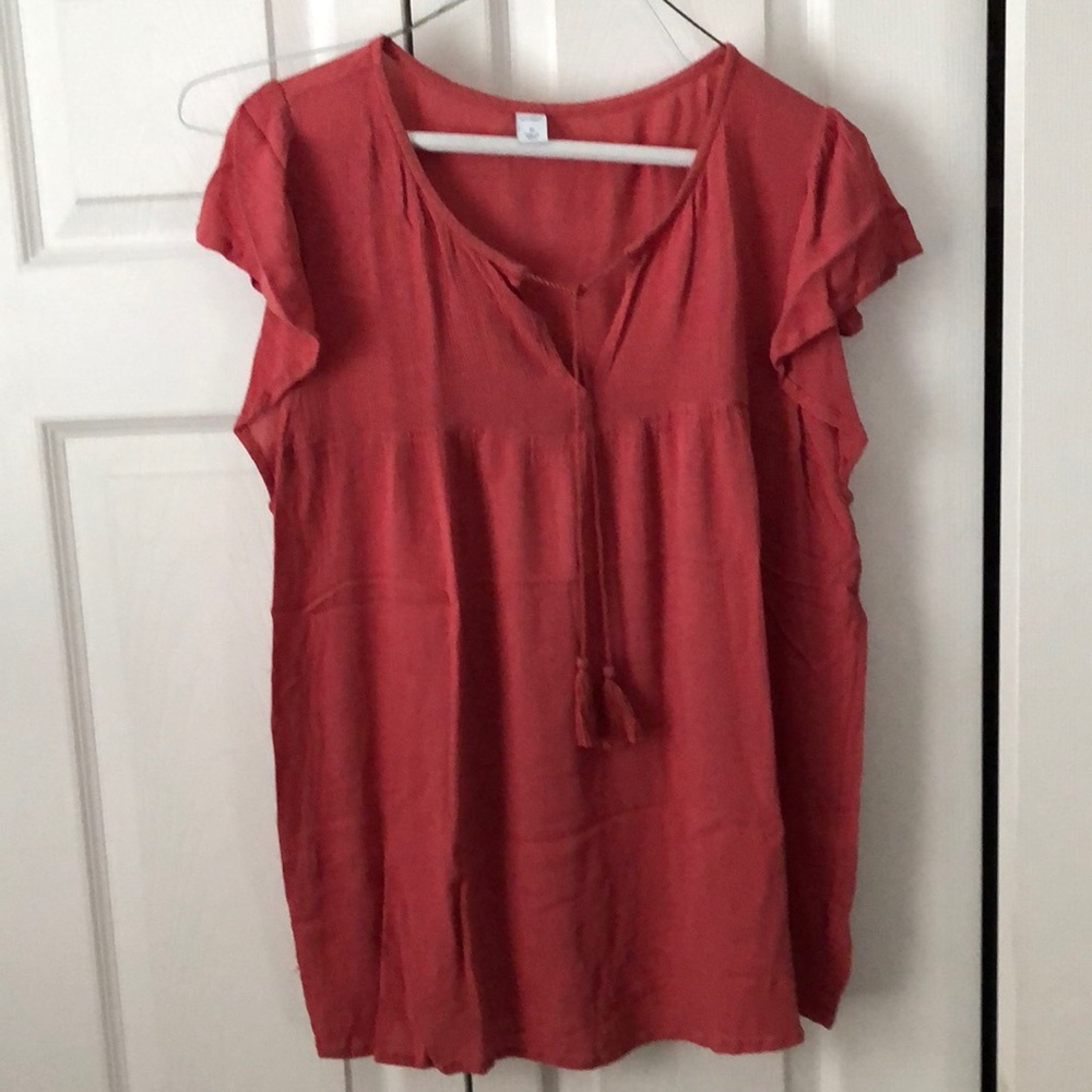 NWOT Gauzy women’s blouse. Orange/rust color for fall!